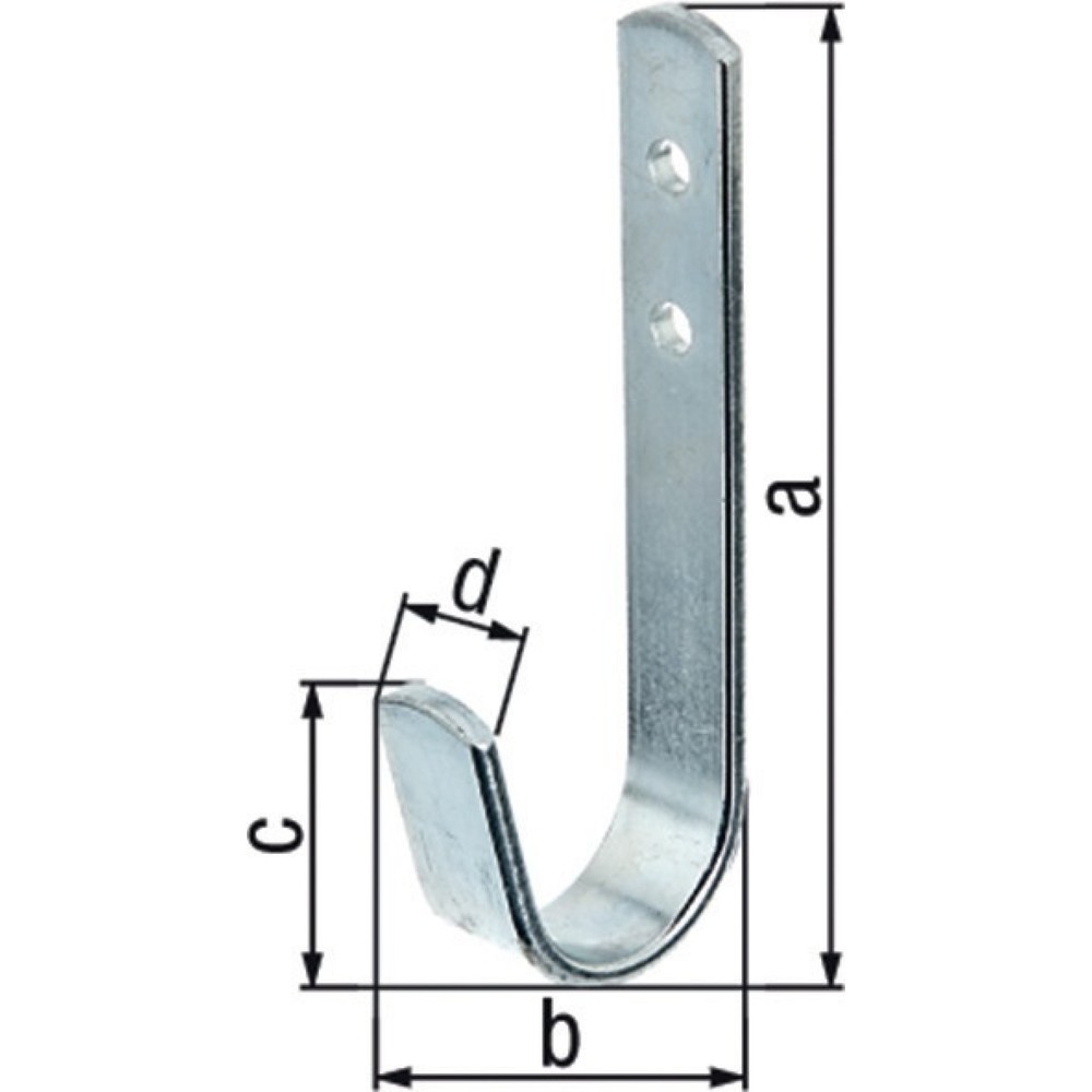 Illustration du produit: GAH Wandhaken, Stahl verzinkt, einfach Ausladung 30 mm, Höhe 90 mm