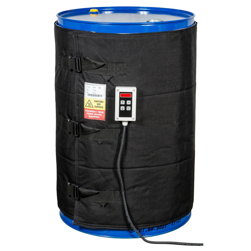 Illustration du produit: Gaine chauffante pour fûts Kuhlmann avec régulateur numérique, 200-220 l, 0-90 ºC, 230 V, 1 200 W, L x H 1 990 x 800 mm