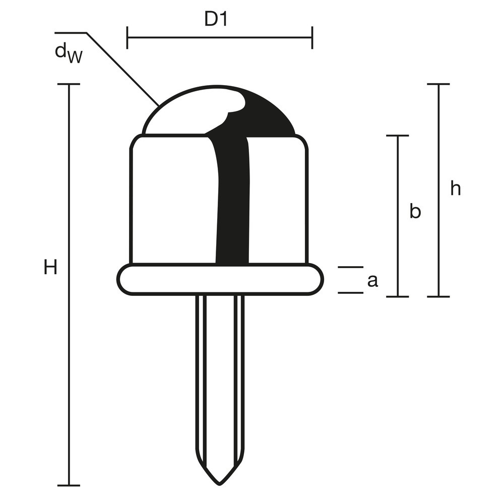 Produktabbildung Nr. 2: Galet sphérique avec barre filetée, acier, Ø 16 mm, capacité de charge 12 kg