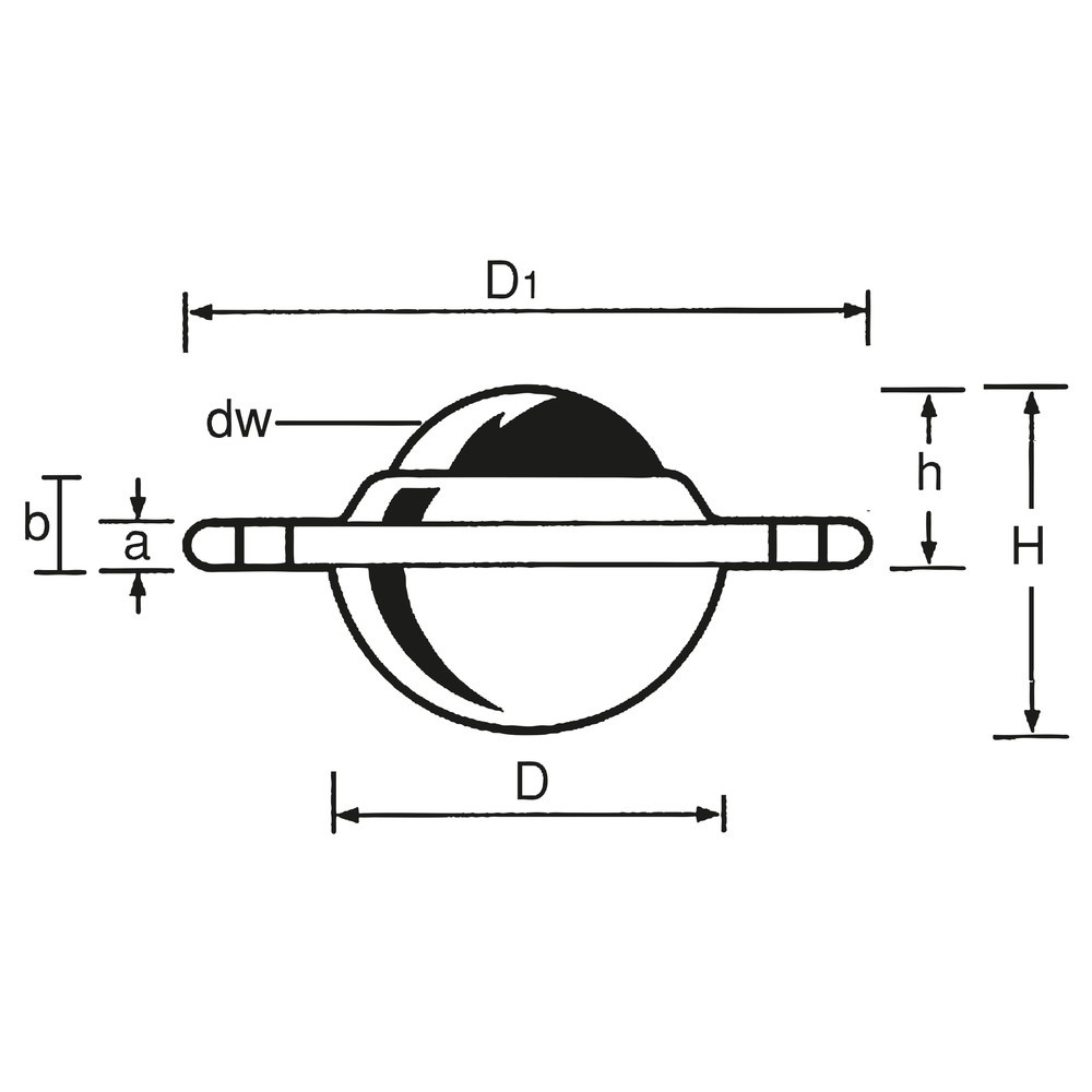 Produktabbildung Nr. 2: Galet sphérique avec orifice de montage, acier, Ø 19 mm, capacité de charge 25 kg