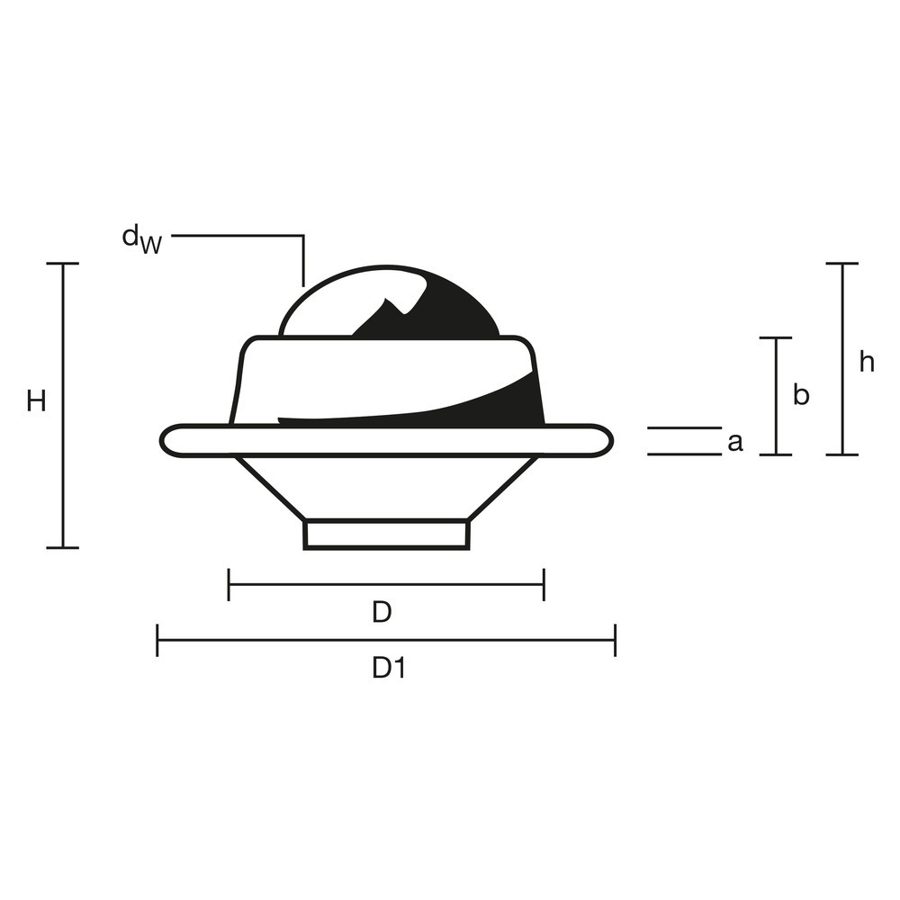 Produktabbildung Nr. 2: Galet sphérique, acier, galvanisé, Ø 13 mm, capacité de charge 15 kg