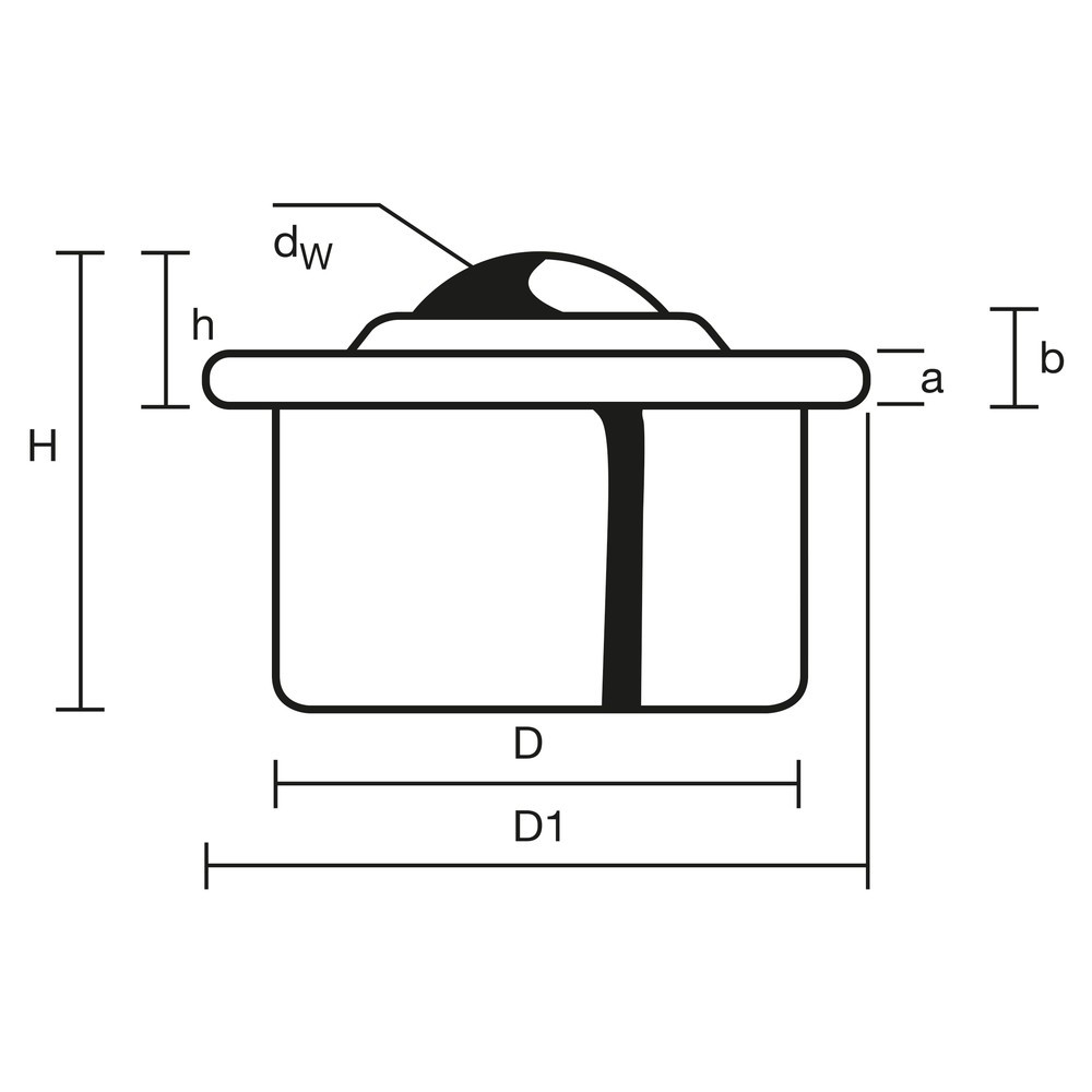 Produktabbildung Nr. 2: Galet sphérique, acier, Ø 15 mm, capacité de charge 50 kg