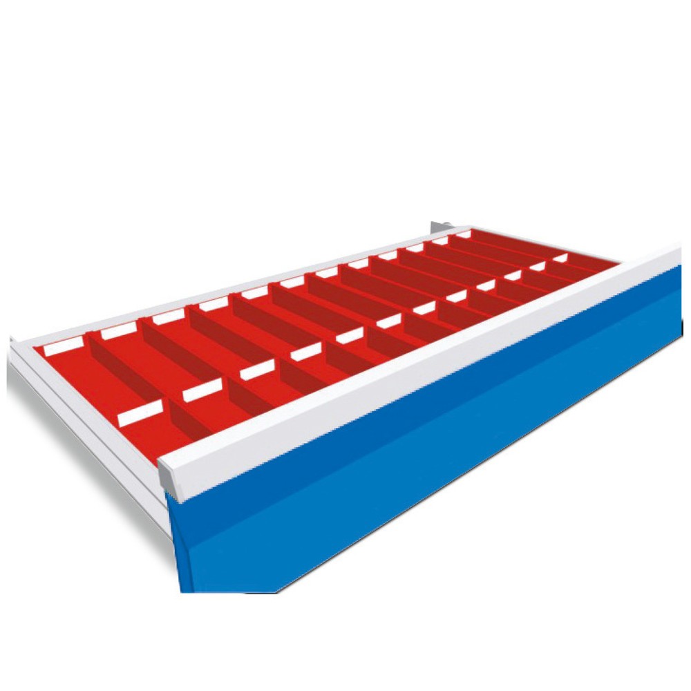 Illustration du produit: Garniture à compartiments pour servante d'atelier Maxmobile Bedrunka+Hirth, 8 garnitures à compartiments, 24 parois enfichables