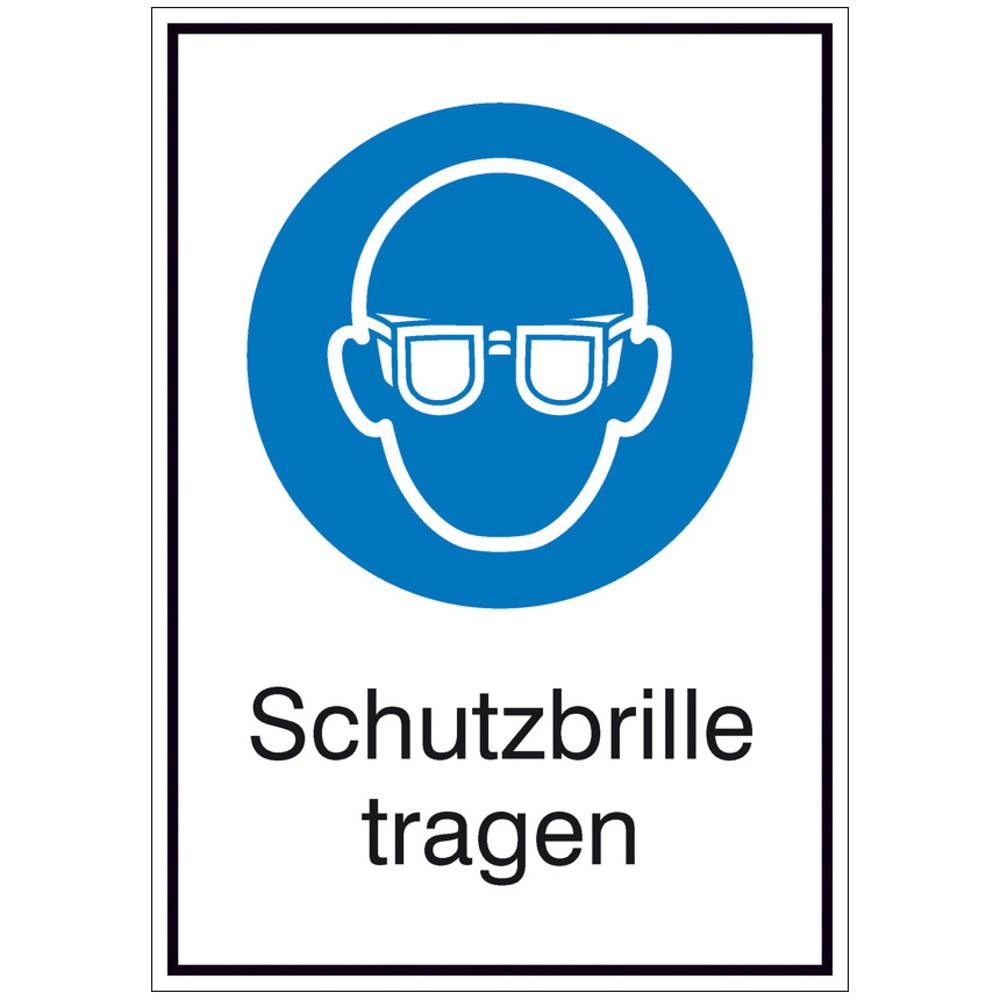 Produktabbildung: "Schutzbrille tragen", HxB 185 x 131 mm, Folie