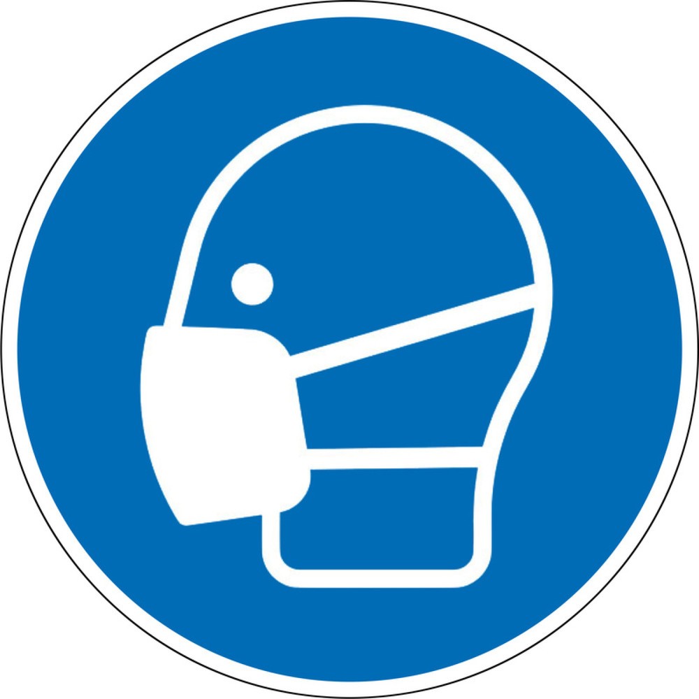 Produktabbildung: Gebotsschild 'Mund-Nasen-Schutz benutzen', Ø 200 mm, PVC-Folie, selbstklebend