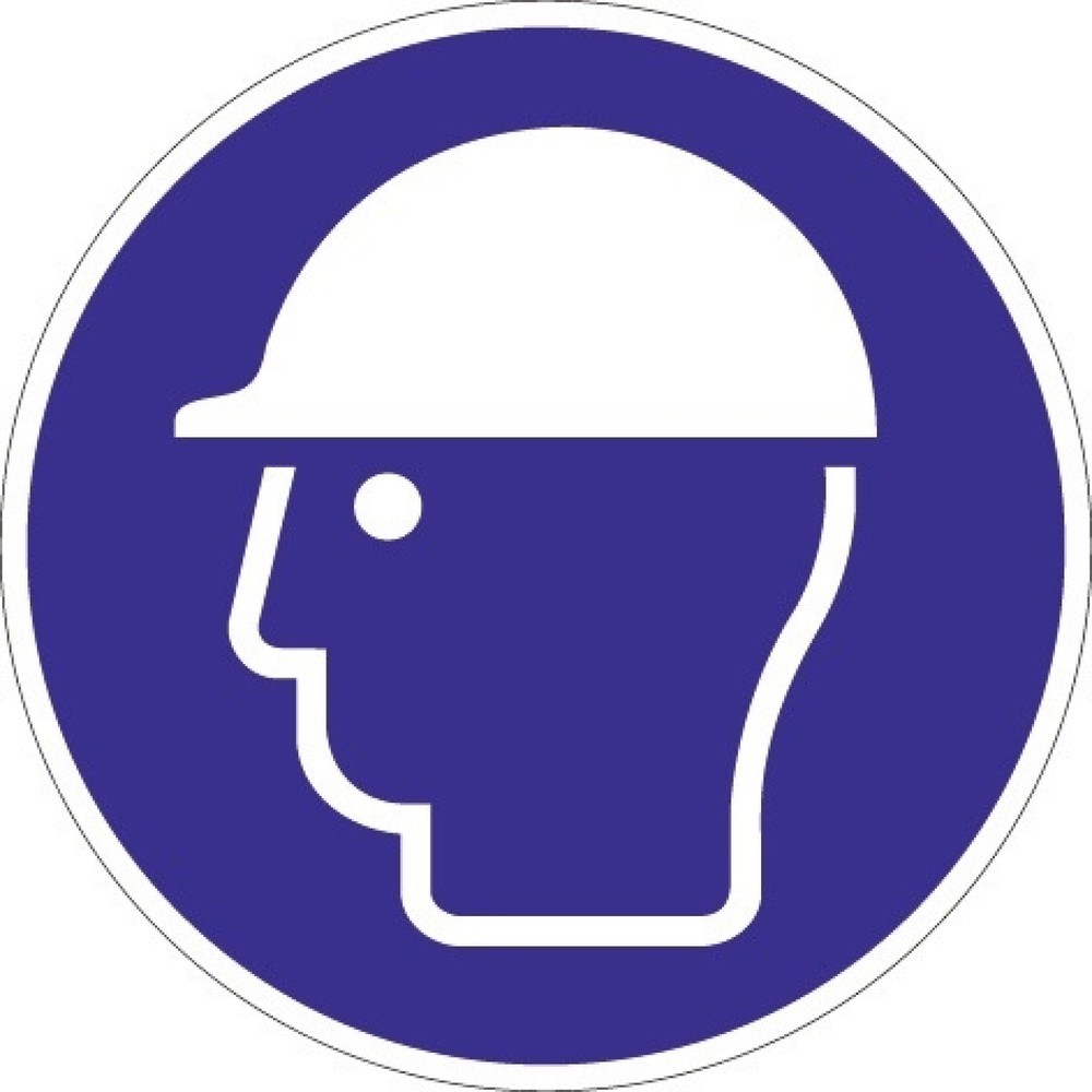 Produktabbildung: Gebotszeichen ASR A1.3/DIN EN ISO 7010, Folie, Kopfschutz benutzen