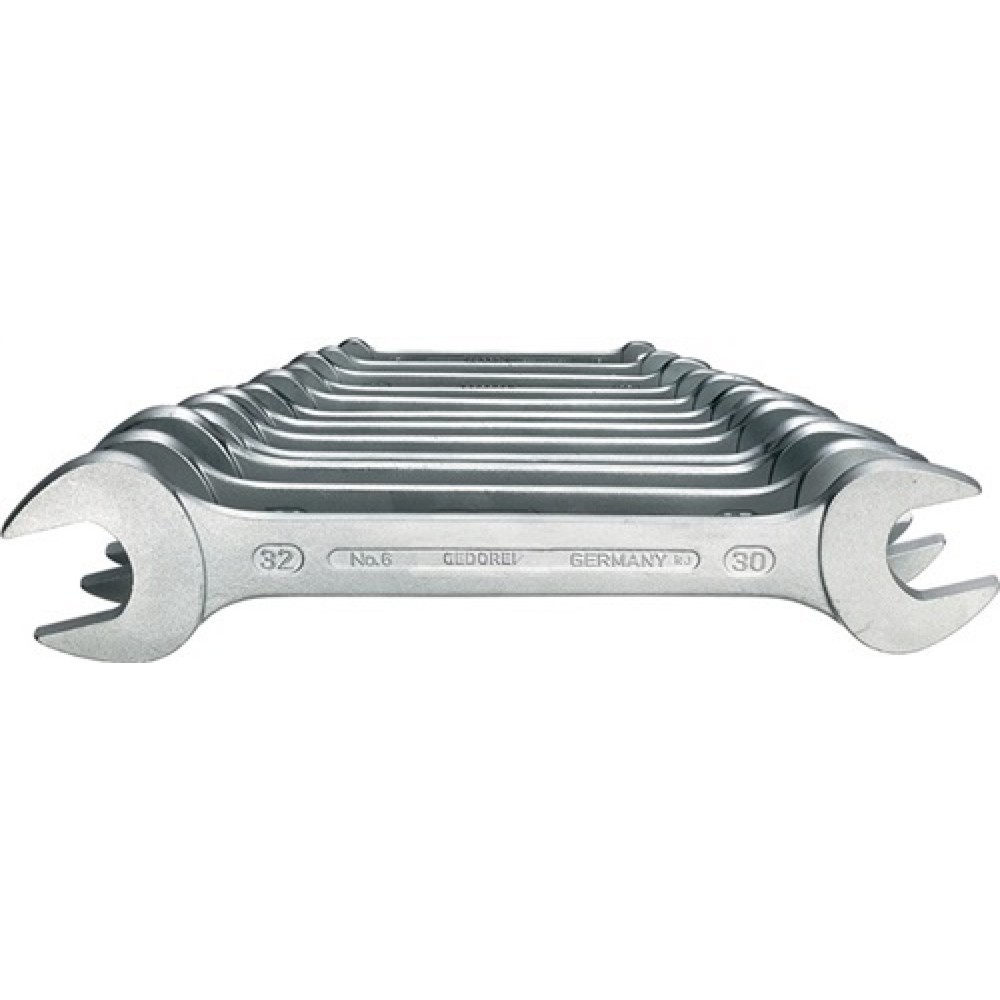 Produktabbildung: Doppelmaulschlüsselsatz 6-100 10tlg.SW6-32mm CV-Stahl verchr.GEDORE