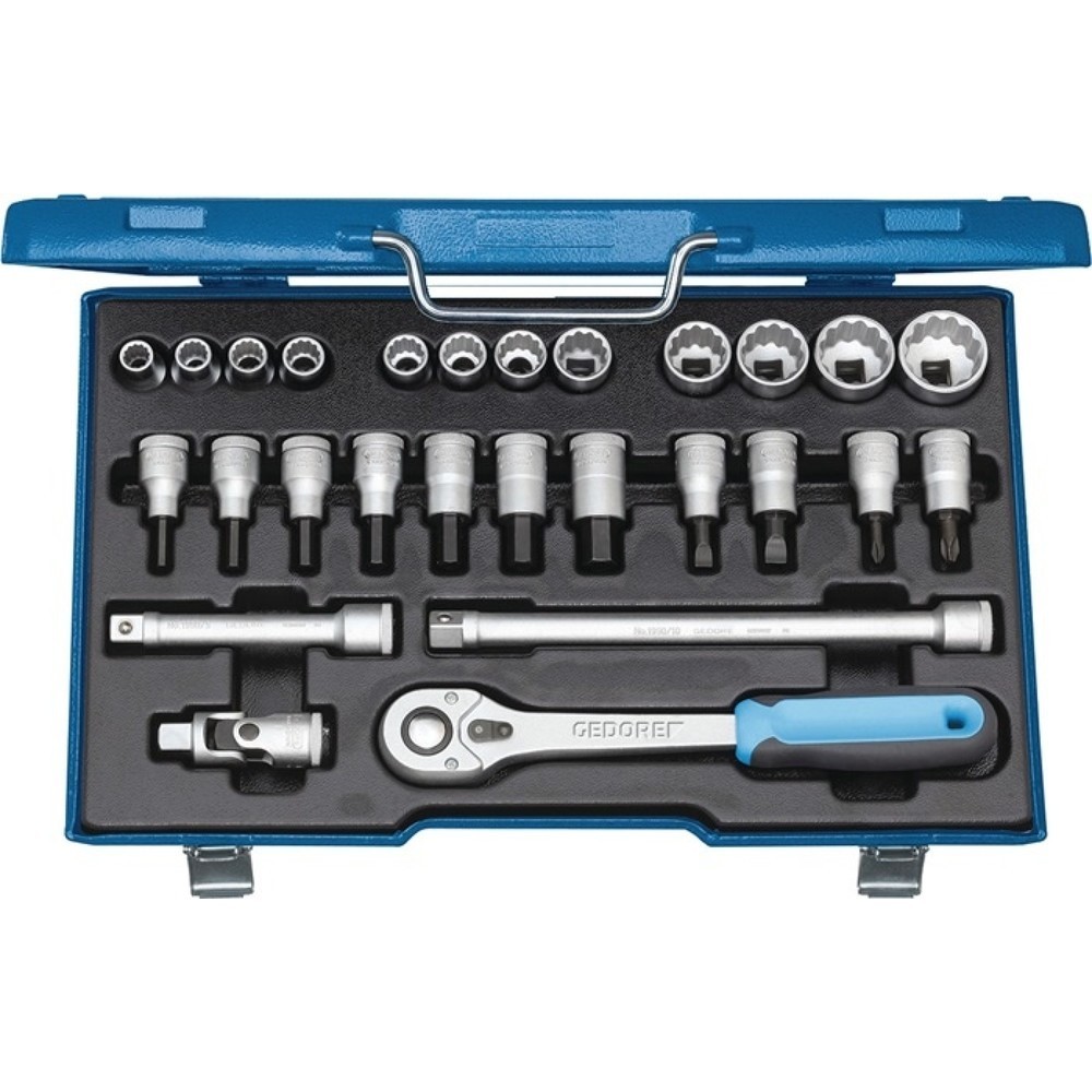 Produktabbildung: GEDORE Steckschlüsselsatz D 19 IMU-10 27-tlg.1/2 Zoll SW 10-30mm Z.32 12KT