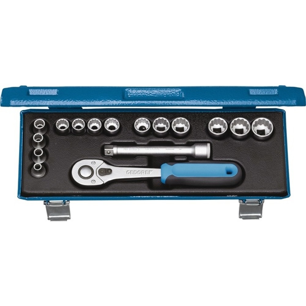 Produktabbildung: GEDORE Steckschlüsselsatz 30 JMU-10 16-tlg.3/8 Zoll SW 6-19mm Z.32 6KT