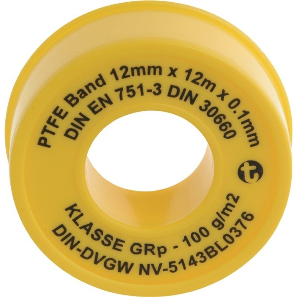 Produktabbildung: GEKA PTFE Dichtband GRp L12m B12mm D0,1mm 100g/m² Rl