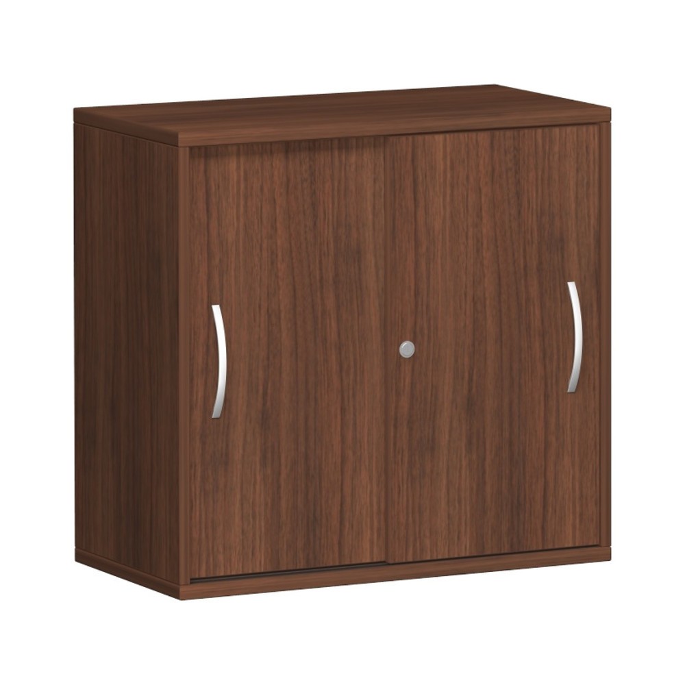 Produktabbildung: Geramöbel Schiebetürschrank Profi, 2 OH, Breite 800 mm, Nussbaum