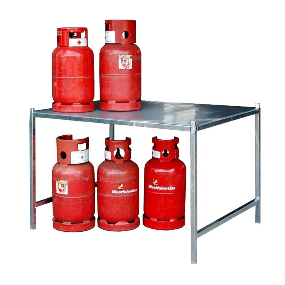 Produktabbildung: Gestell für Bauer® Gasflaschen-Lagerbox TRGS 510, HxBxT 850 x 1.300 x 1.000 mm