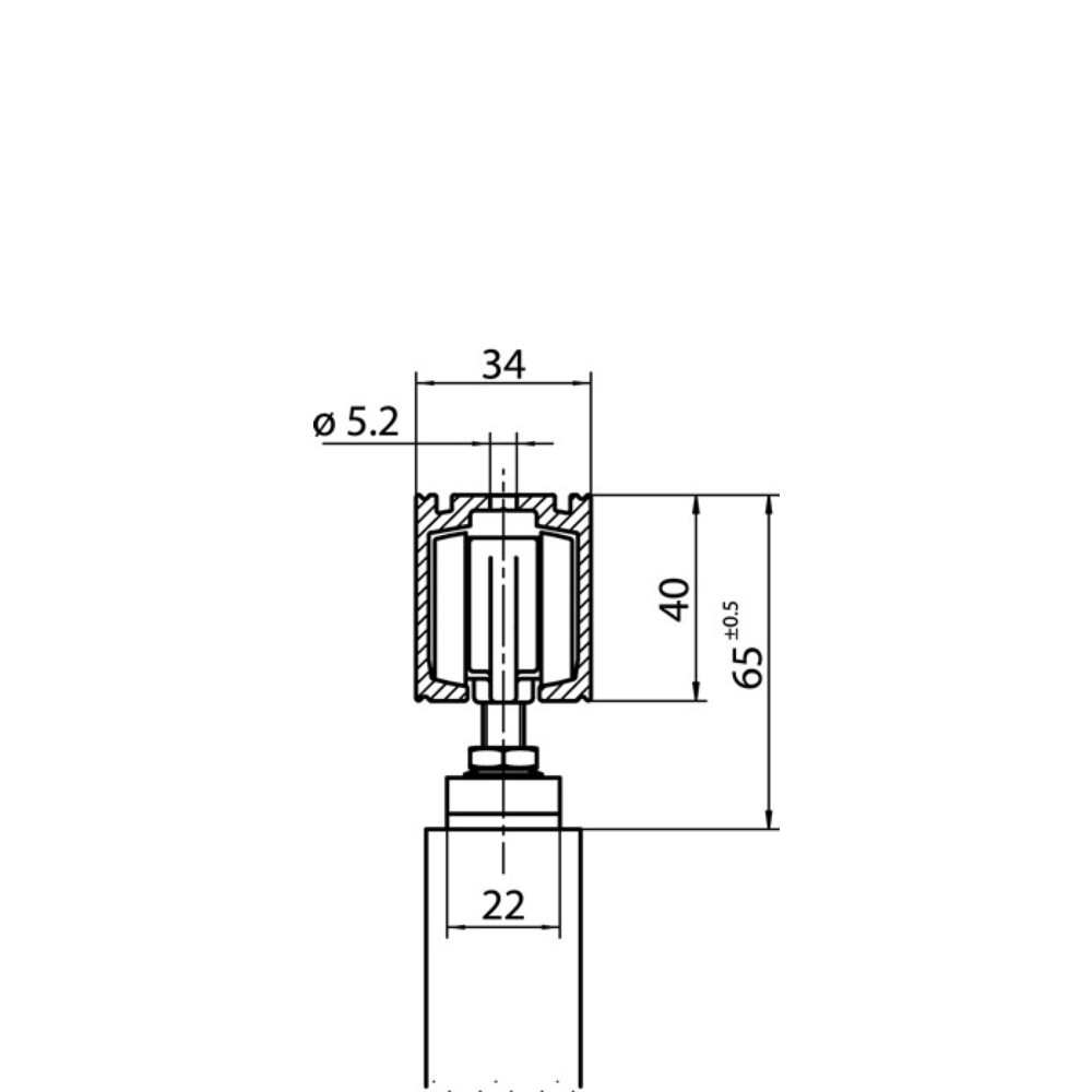 Produktabbildung Nr. 2: GEZE Schiebesystem Perlan 140, 26 - 60 mm Grundsystem, 140 kg 2850 mm EV 1, 500 - 1440 mm Wand- / Deckenmontage