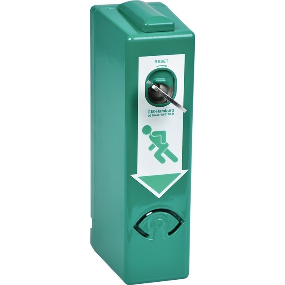 Illustration du produit: GFS Contrôleur de porte EH 990 000, peint en vert, demi-cylindre profilé y compris 2 clés, base