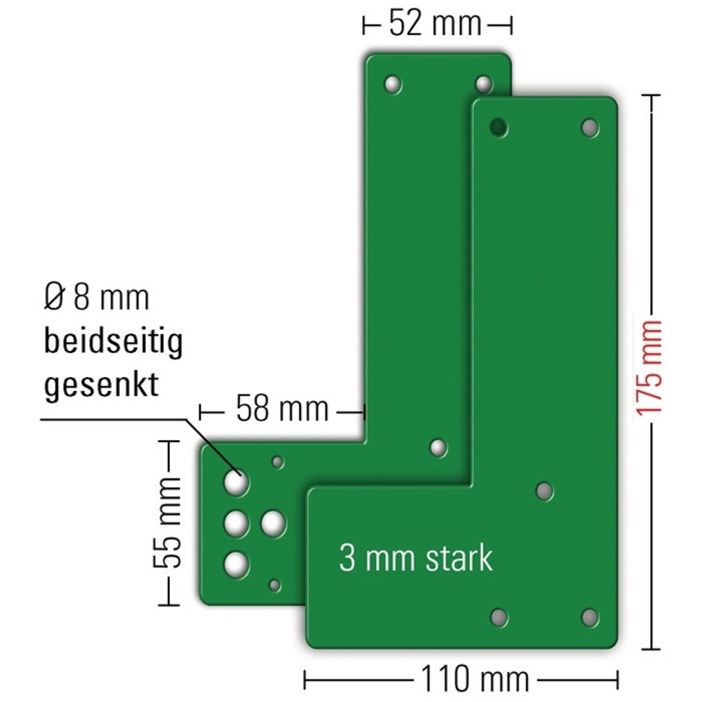 Illustration du produit: GFS Montageplatte 901 - / 991 470, Schwenk-Türwächter DIN links / rechts, Montage an Glastüren, L175xB110mm