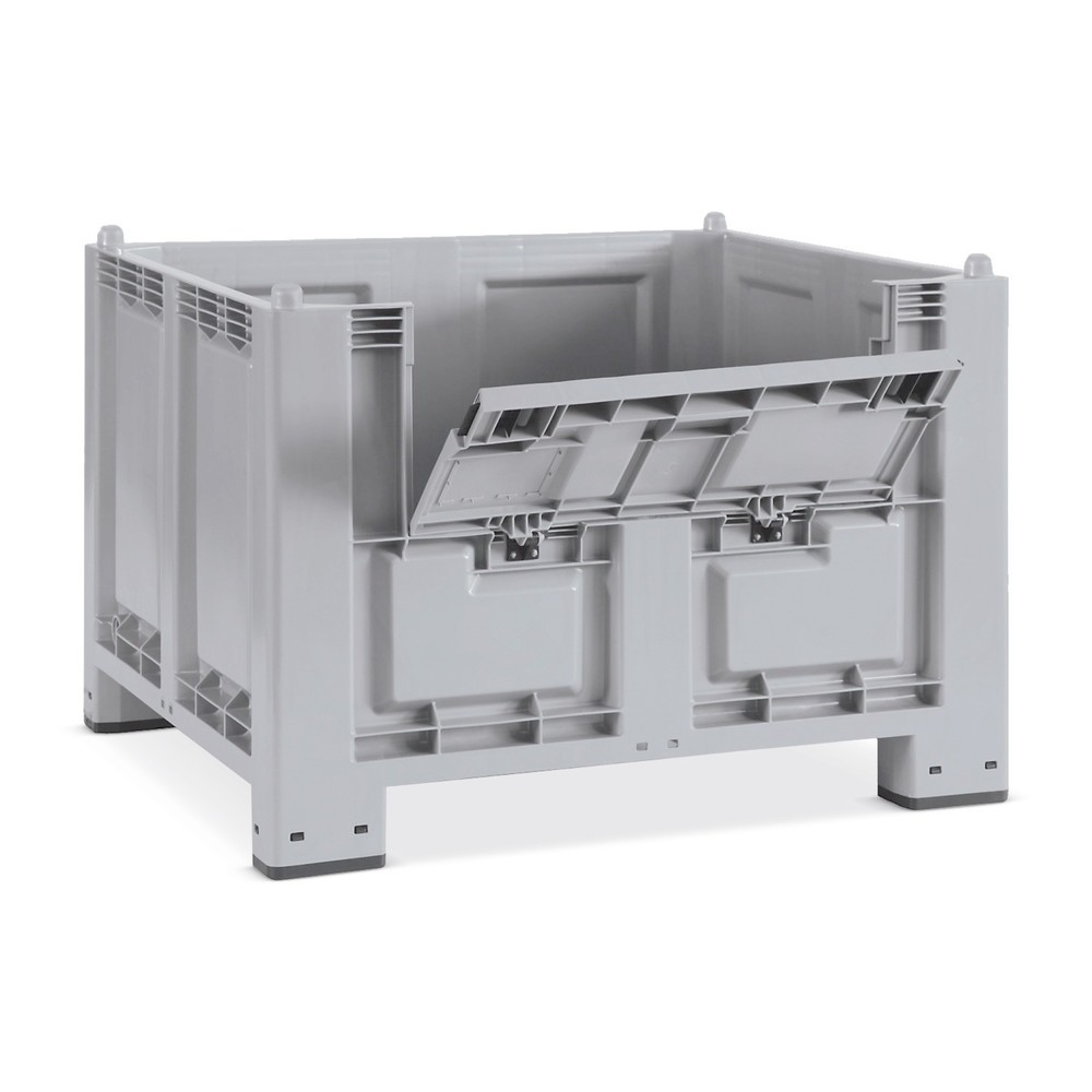 Illustration du produit: Grands conteneurs en polypropylène, 550 litres, avec pieds + capot, gris