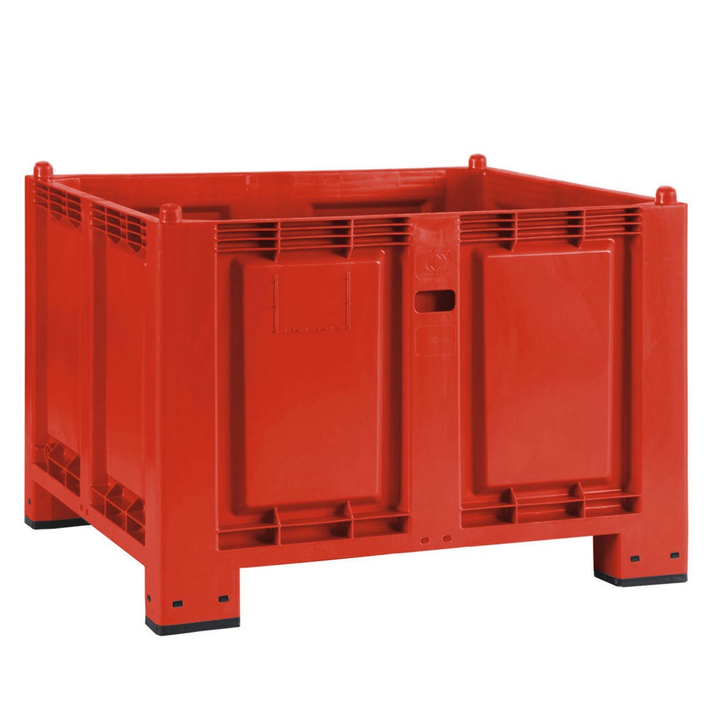 Illustration du produit: Grands conteneurs en polypropylène, 550 litres, avec pieds, rouge