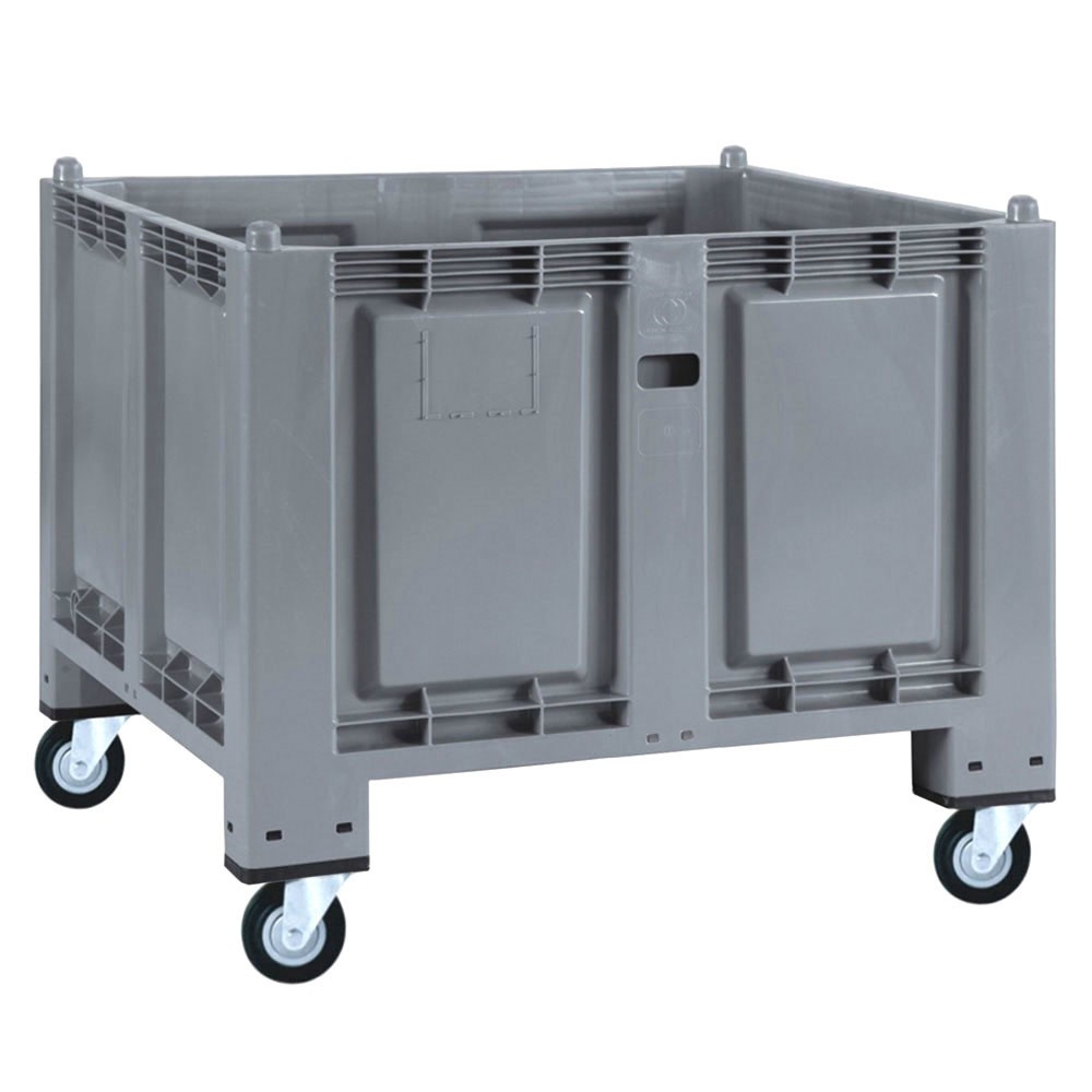 Illustration du produit: Grands conteneurs en polypropylène, 550 litres, avec galets, gris