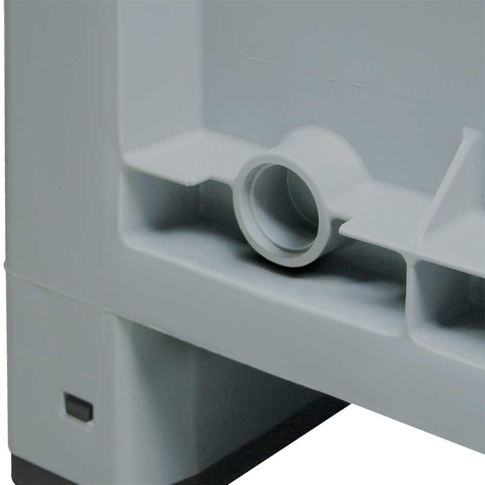 N° de l'image du produit 2 : Grands conteneurs en polypropylène, 550 litres, avec galets + capot, gris