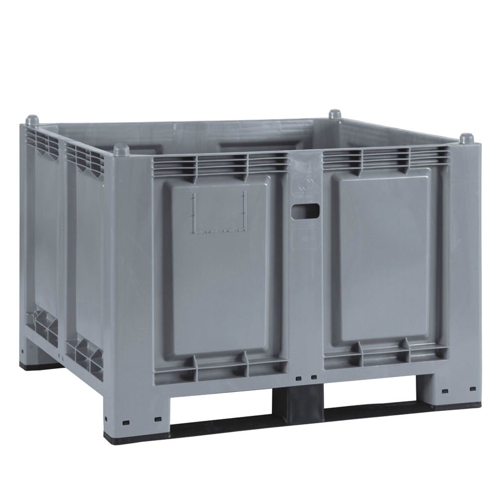 Illustration du produit: Grands conteneurs en polypropylène, 550 litres, avec traverses, gris