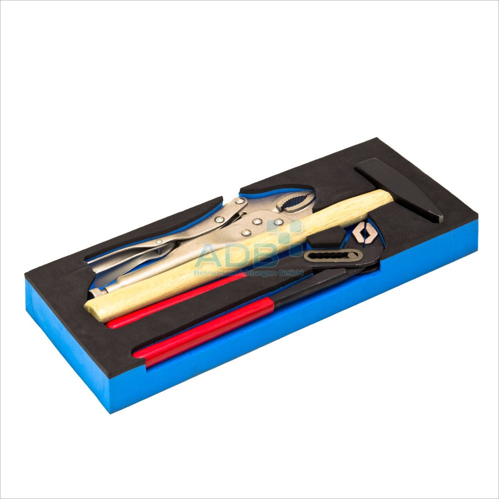 Produktabbildung Nr. 1: Gripzange/Rohrzange/Hammer-Set, Schaumstoff-Modul