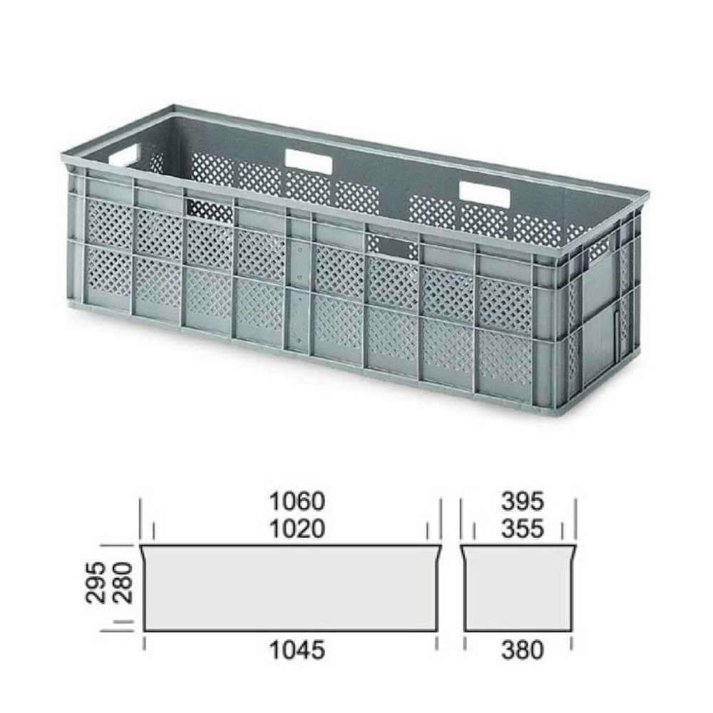 Produktabbildung: Grossbehälter, durchbrochen, 1060x395x295 mm