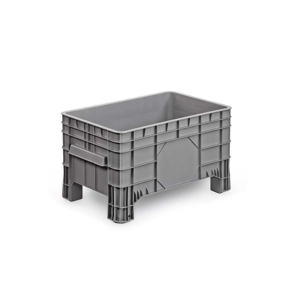 Produktabbildung: Grossbehälter, grau, 1040x640x550 mm, geschlossen, mit 4 Füssen