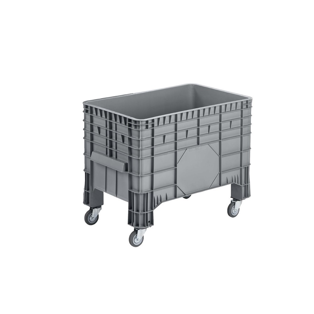 Produktabbildung: Grossbehälter, grau, 1040x640x790 mm, geschlossen, mit 4 Lenkrollen
