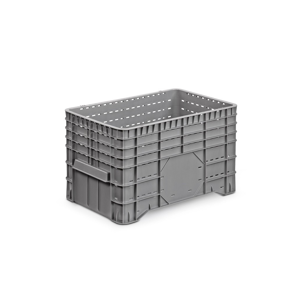 Produktabbildung: Grossbehälter, grau, 1020x640x580 mm, durchbrochen, mit 4 Füssen