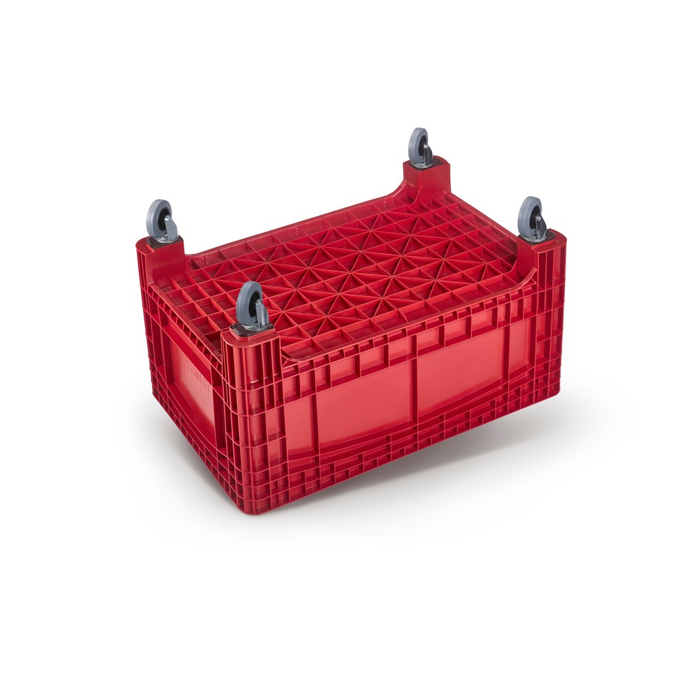 Produktabbildung Nr. 2: Grossbehälter L, HxBxT 800 x 1.200 x 580 mm, 354 Liter, 4 Lenkrollen, rot