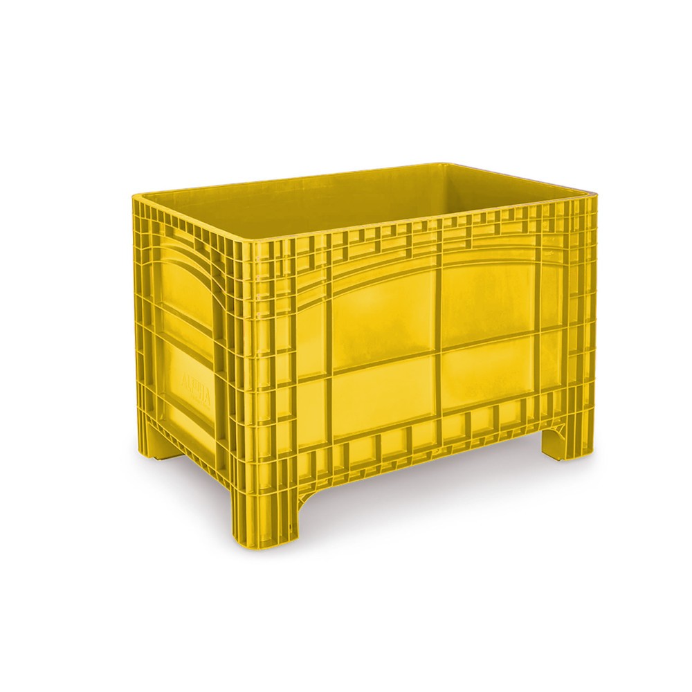 Produktabbildung: Grossbehälter XL, HxBxT 800 x 1.200 x 800 mm, 535 Liter, 4 Füsse, gelb