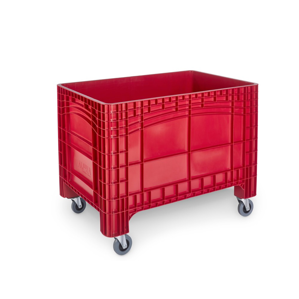 Produktabbildung: Grossbehälter XL, HxBxT 800 x 1.200 x 800 mm, 535 Liter, 4 Lenkrollen mit Bremse, rot