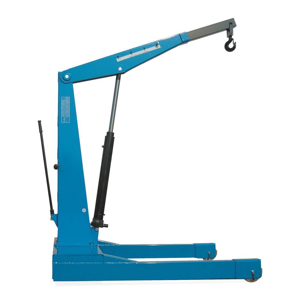 Illustration du produit: Grue d'atelier avec train de roulement parallèle et pompe à main à double effet, capacité de charge 1 500 kg