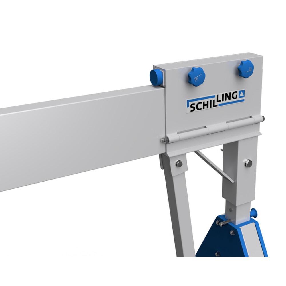 N° de l'image du produit 2 : Portique de levage SCHILLING en aluminium avec double traverse divisible, point d'accrochage 2 155 -3 655 mm, longueur 6 000 mm, capacité de charge 1 000 kg