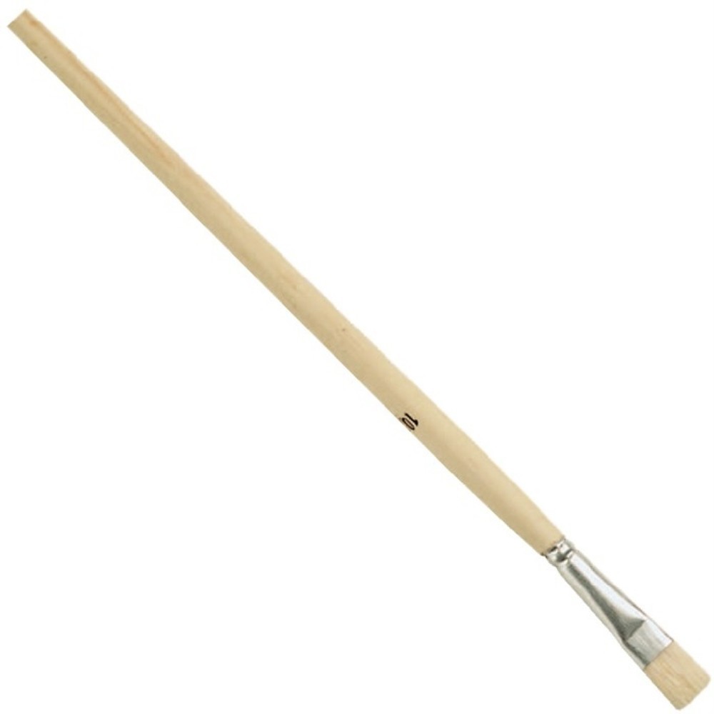 Produktabbildung: Gussowpinsel Gr.2 B.5mm Spitzenqual.helle Borsten Weissbl.lang.roh.Holzstiel