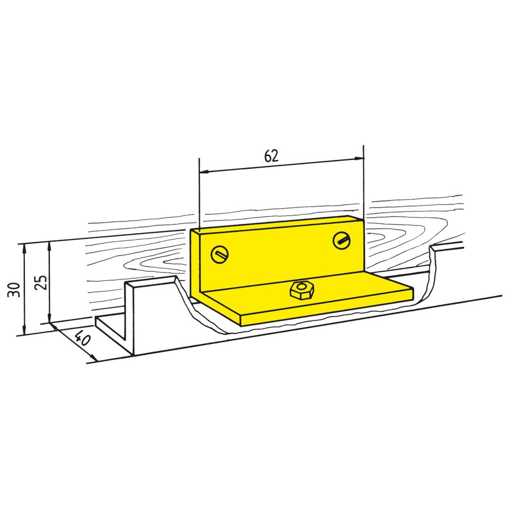Illustration du produit: HACA Support de rail en forme d’équerre avec vis à bois