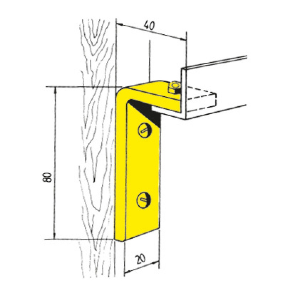 Illustration du produit: HACA Support de rail coudé avec vis à bois