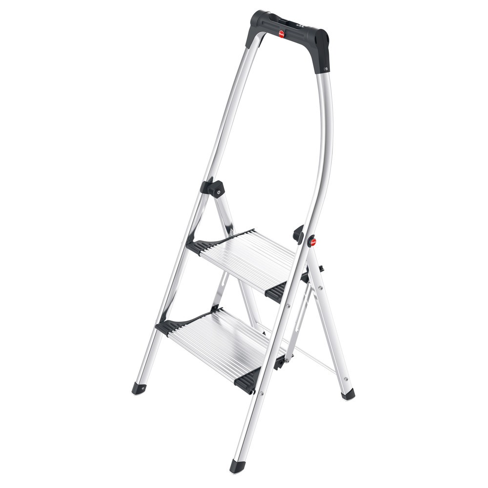 Illustration du produit: Hailo Klapptritt, Plattformhöhe 490 mm, Stufen einschl. Plattform 2, Aluminium mit Anti-Rutsch-Riffelung