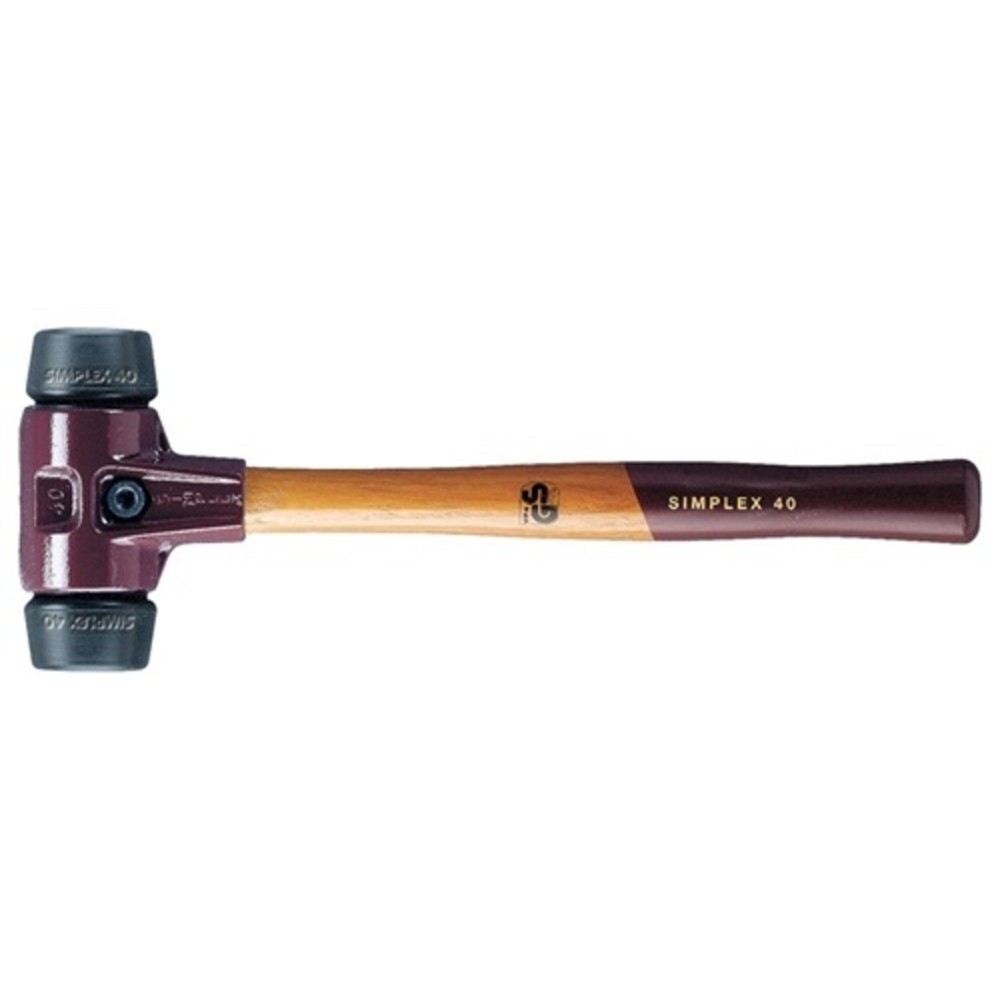 Produktabbildung: Schonhammer SIMPLEX L.330mm Kopf-D.40mm mittelh.HO Gum.schwarz HALDER