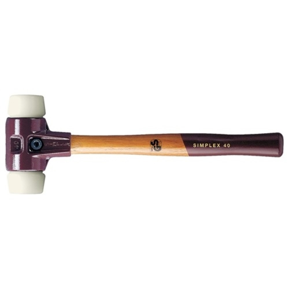 Produktabbildung: Schonhammer SIMPLEX L.300mm Kopf-D.30mm mittelh.HO Superplastik weiss HALDER