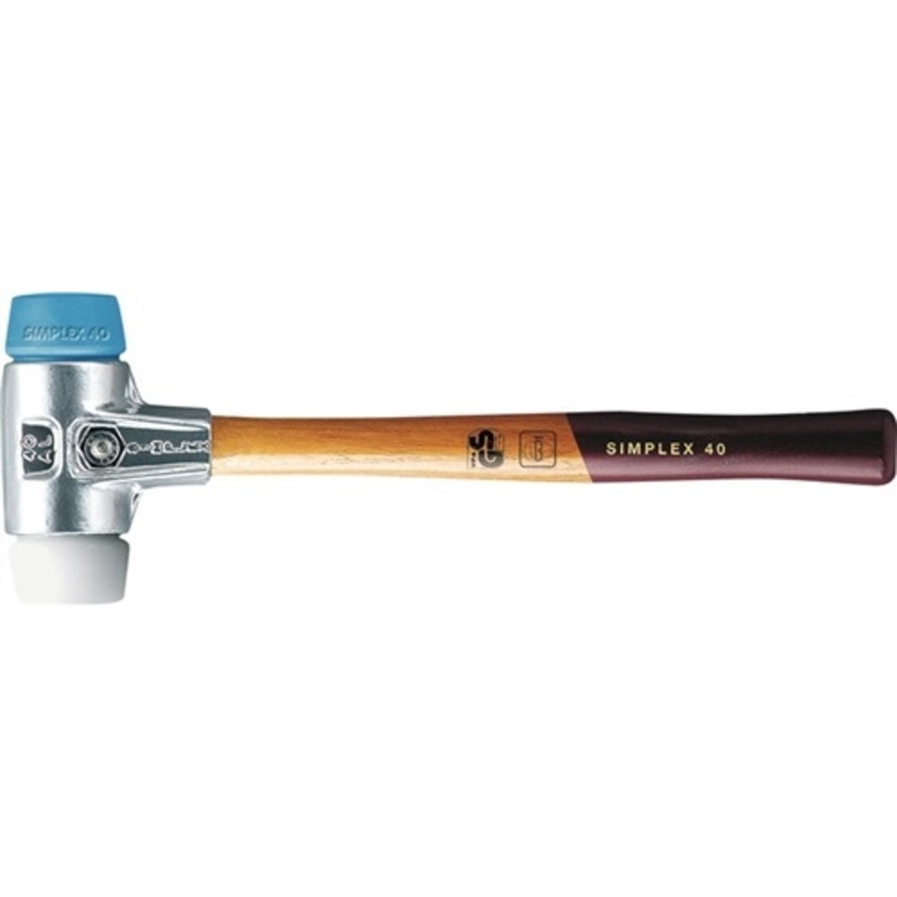 Produktabbildung: Schonhammer SIMPLEX L.300mm Kopf-D.30mm HO Superplast.weiss/TPE-soft blau HALDER