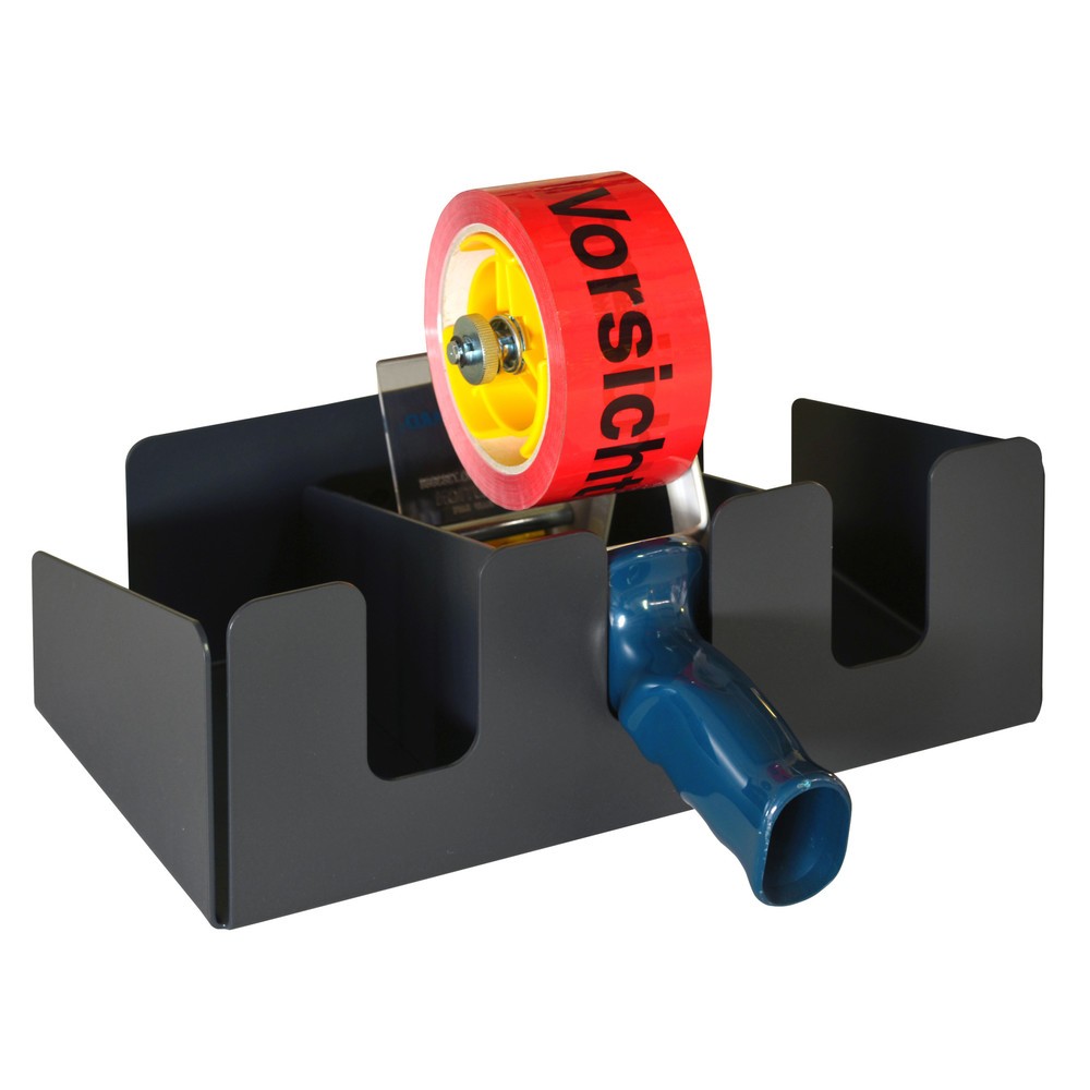 Produktabbildung: Halter für Klebebandabroller, 3-fach, für Packtisch, anthrazit