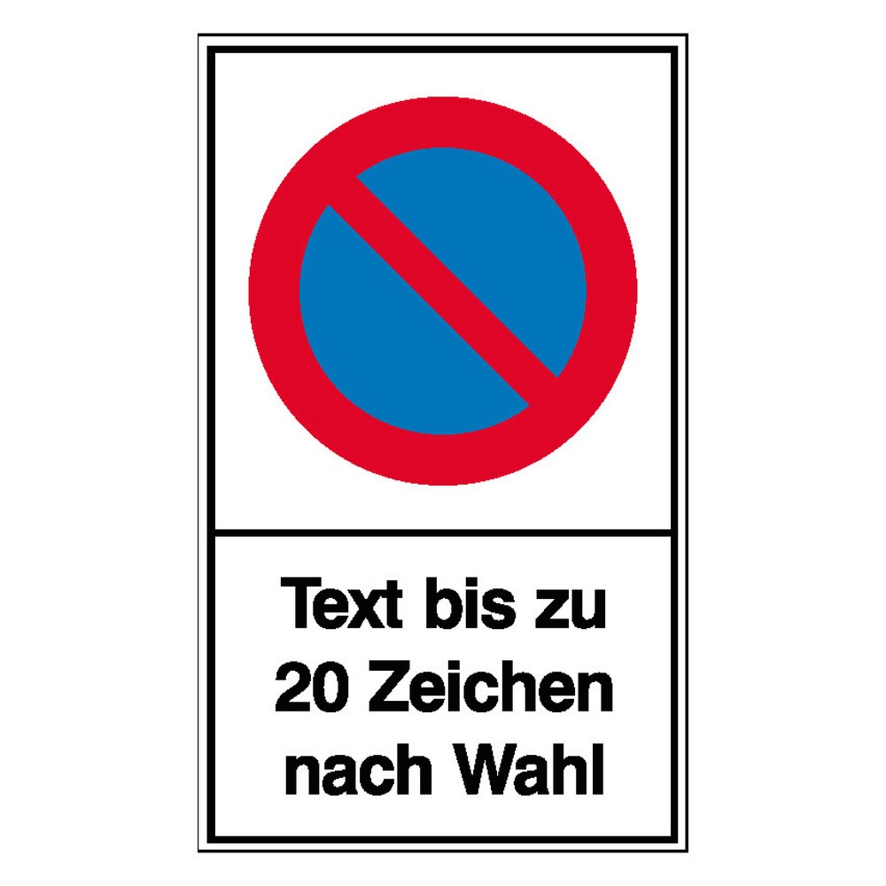 Produktabbildung: Halteverbotsschild, eingeschränkt, Text nach Wunsch, Alu geprägt