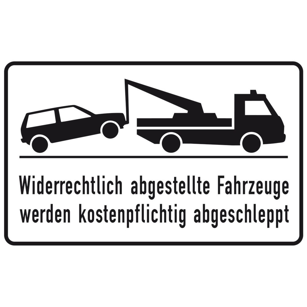 Produktabbildung: Halteverbotsschild "Widerrechtlich abgestellte Fahrzeuge", Alu geprägt