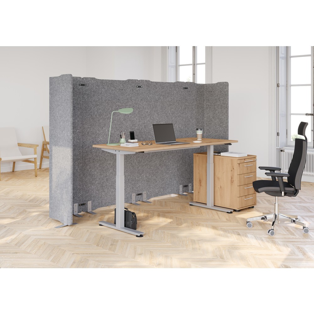 Produktabbildung Nr. 6: Hammerbacher bureau, réglable en hauteur, l x P 1 600 x 800 mm, blanc
