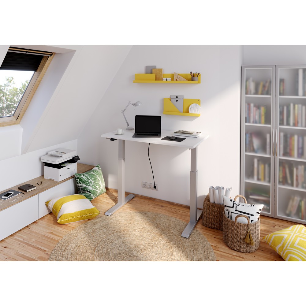 Produktabbildung Nr. 7: Hammerbacher bureau, réglable en hauteur, l x P 1 600 x 800 mm, blanc
