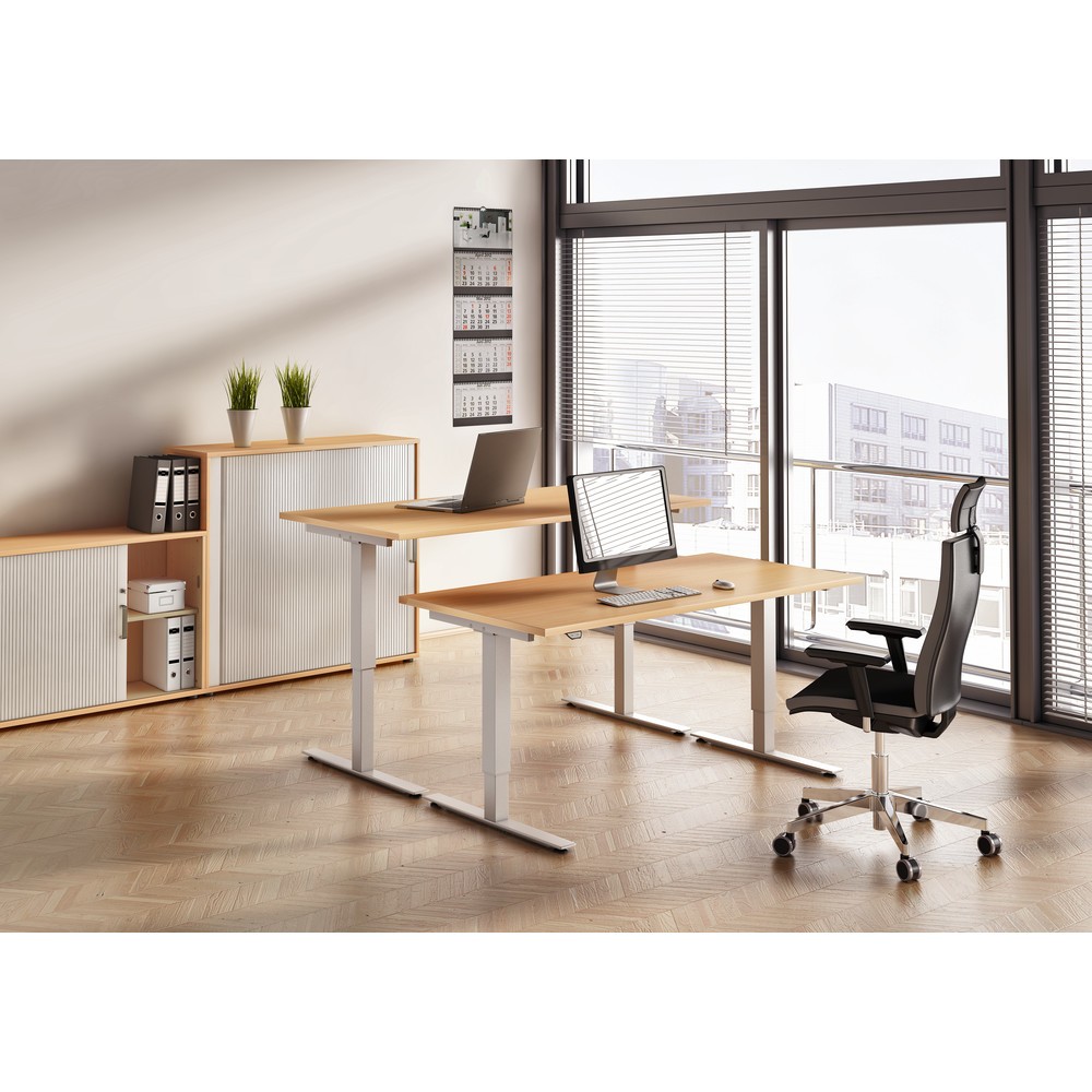 Produktabbildung Nr. 8: Hammerbacher bureau, réglable en hauteur, l x P 1 600 x 800 mm, blanc