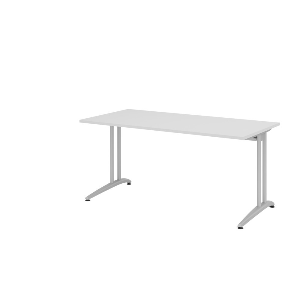 Produktabbildung: Hammerbacher Büro-Schreibtisch Akzent, C-Fuss Gestell,Hx BxT 740 x 1.600 x 800 mm, grau
