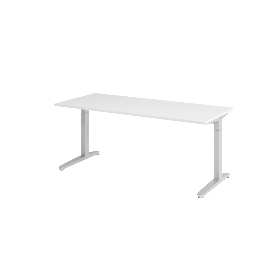 Produktabbildung Nr. 1: Hammerbacher Manuell höhenverstellbarer Schreibtisch, C-Fuss, BxT 1.800 x 800 mm, weiss