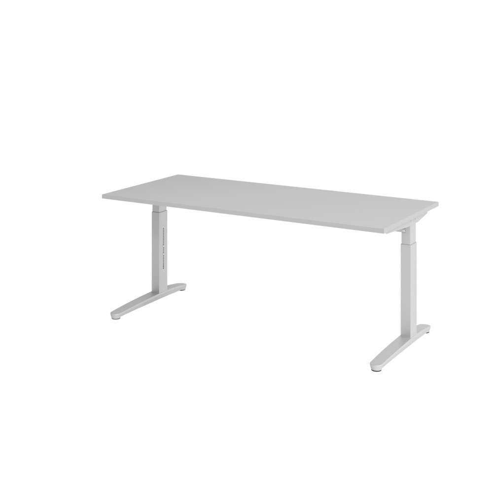 Produktabbildung: Hammerbacher Manuell höhenverstellbarer Schreibtisch, C-Fuss, BxT 1.800 x 800 mm, grau
